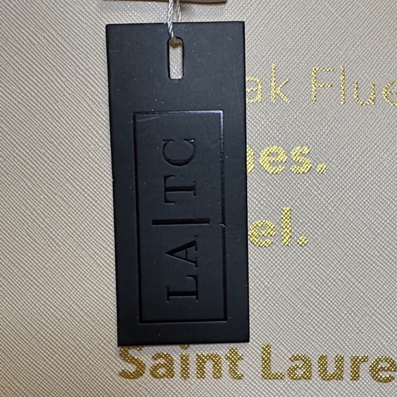 LA | TC White Fluent Designer Tote Bag with Colorful Scarf Accent - Picture 2 of 7